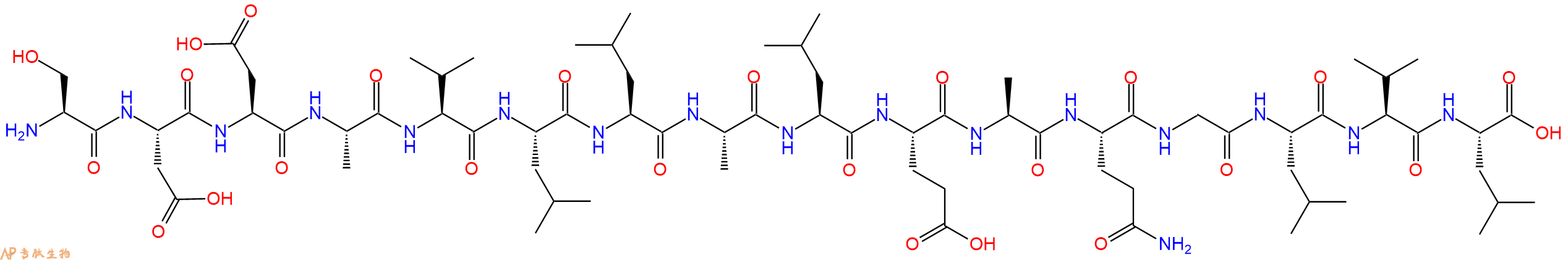 专肽生物产品H2N-Ser-Asp-Asp-Ala-Val-Leu-Leu-Ala-Leu-Glu-Ala-Gln-Gly-Leu-Val-Leu-OH