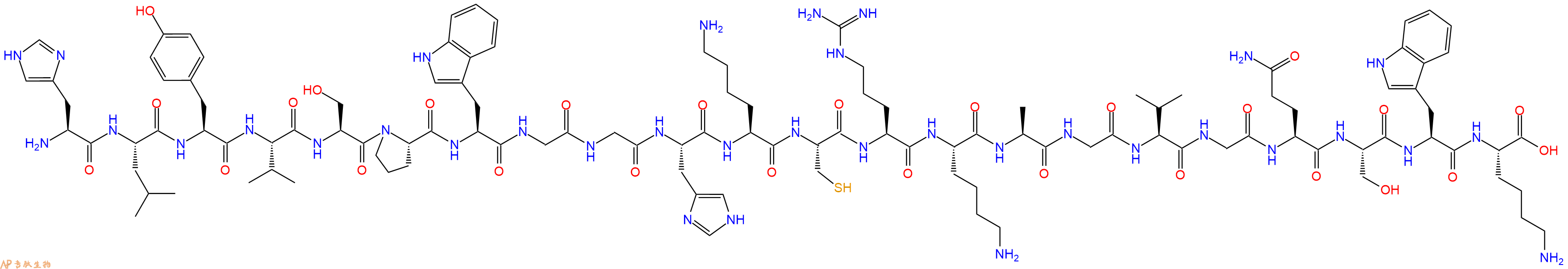 专肽生物产品H2N-His-Leu-Tyr-Val-Ser-Pro-Trp-Gly-Gly-His-Lys-Cys-Arg-Lys-Ala-Gly-Val-Gly-Gln-Ser-Trp-Lys-OH