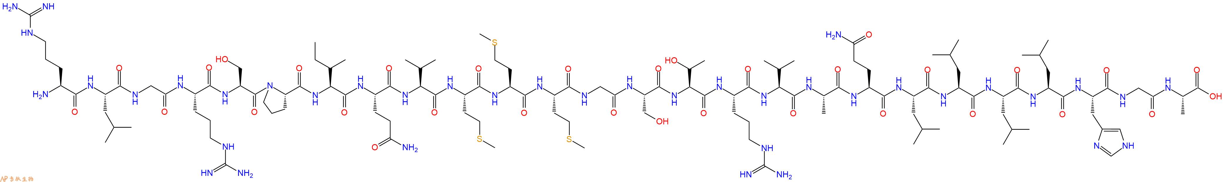 专肽生物产品H2N-Arg-Leu-Gly-Arg-Ser-Pro-Ile-Gln-Val-Met-Met-Met-Gly-Ser-Thr-Arg-Val-Ala-Gln-Leu-Leu-Leu-Leu-His-Gly-Ala-OH