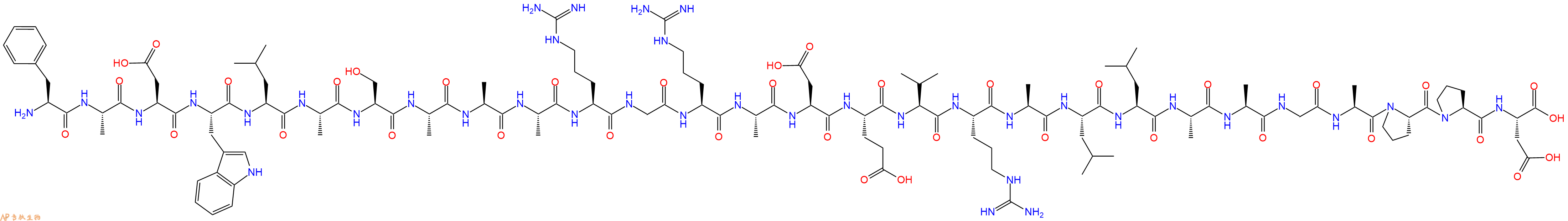 专肽生物产品H2N-Phe-Ala-Asp-Trp-Leu-Ala-Ser-Ala-Ala-Ala-Arg-Gly-Arg-Ala-Asp-Glu-Val-Arg-Ala-Leu-Leu-Ala-Ala-Gly-Ala-Pro-Pro-Asp-OH