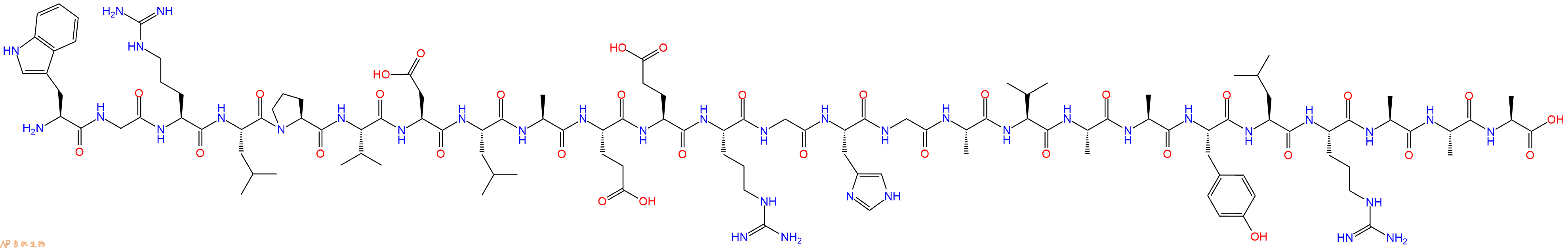 专肽生物产品H2N-Trp-Gly-Arg-Leu-Pro-Val-Asp-Leu-Ala-Glu-Glu-Arg-Gly-His-Gly-Ala-Val-Ala-Ala-Tyr-Leu-Arg-Ala-Ala-Ala-OH