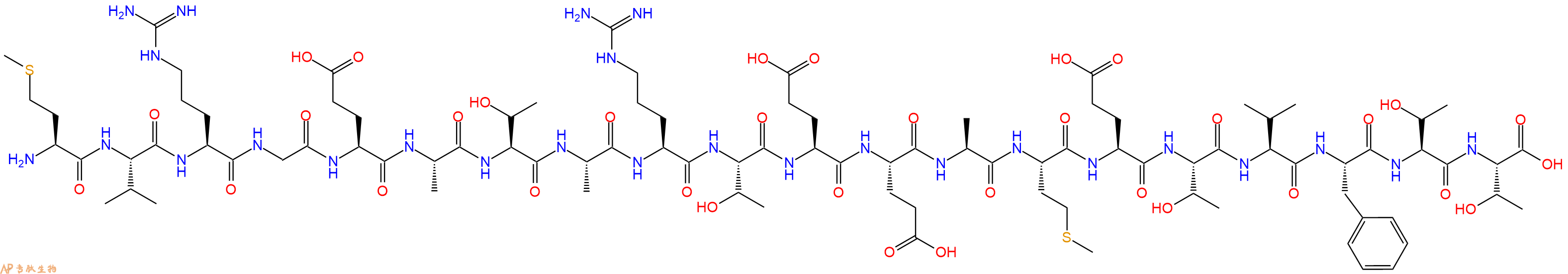 专肽生物产品H2N-Met-Val-Arg-Gly-Glu-Ala-Thr-Ala-Arg-Thr-Glu-Glu-Ala-Met-Glu-Thr-Val-Phe-Thr-Thr-OH