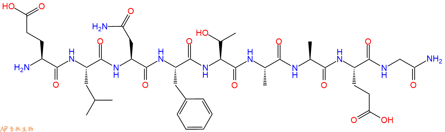 专肽生物产品H2N-Glu-Leu-Asn-Phe-Thr-Ala-Ala-Glu-Gly-CONH2