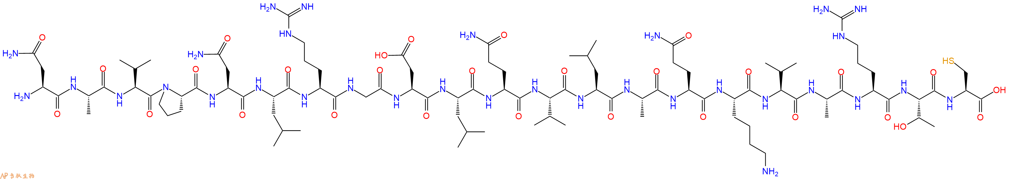 专肽生物产品H2N-Asn-Ala-Val-Pro-Asn-Leu-Arg-Gly-Asp-Leu-Gln-Val-Leu-Ala-Gln-Lys-Val-Ala-Arg-Thr-Cys-OH