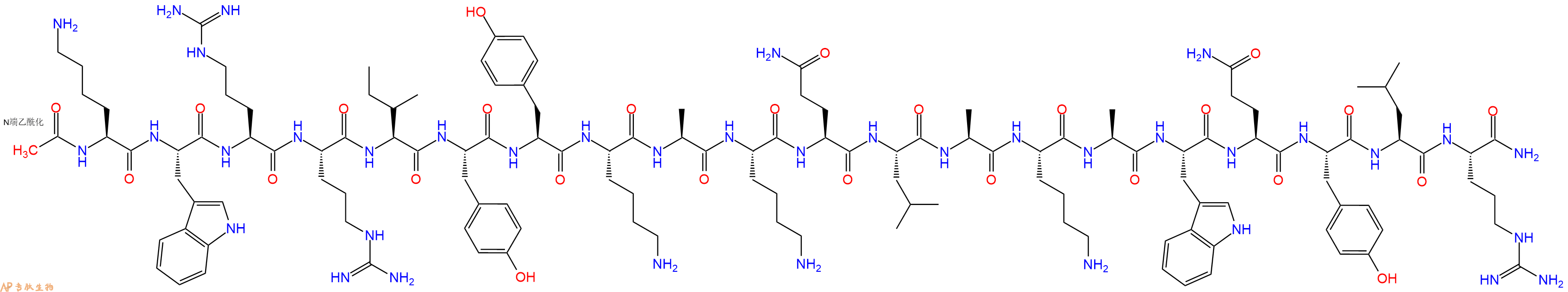 专肽生物产品Ac-Lys-Trp-Arg-Arg-Ile-Tyr-Tyr-Lys-Ala-Lys-Gln-Leu-Ala-Lys-Ala-Trp-Gln-Tyr-Leu-Arg-CONH2