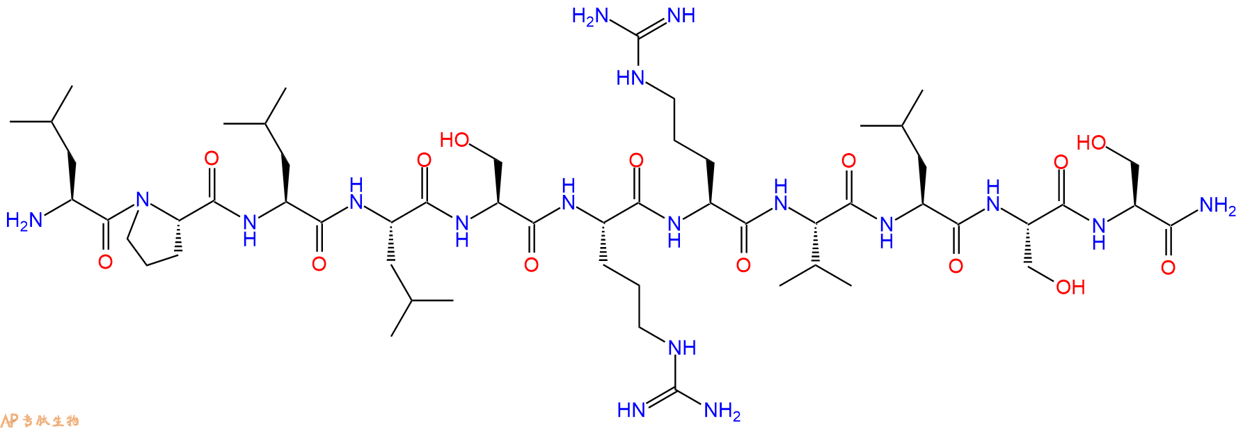 专肽生物产品H2N-Leu-Pro-Leu-Leu-Ser-Arg-Arg-Val-Leu-Ser-Ser-CONH2