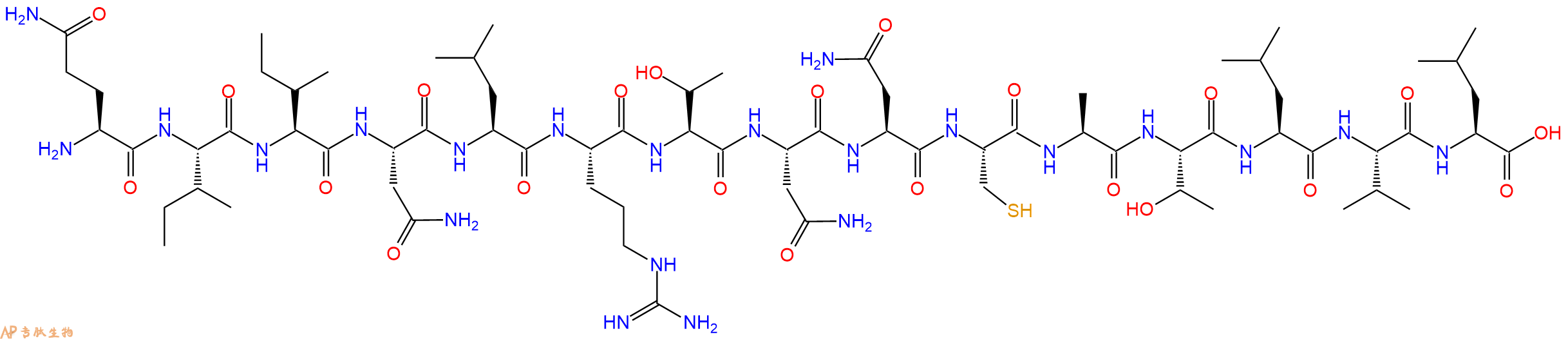 专肽生物产品H2N-Gln-Ile-Ile-Asn-Leu-Arg-Thr-Asn-Asn-Cys-Ala-Thr-Leu-Val-Leu-OH