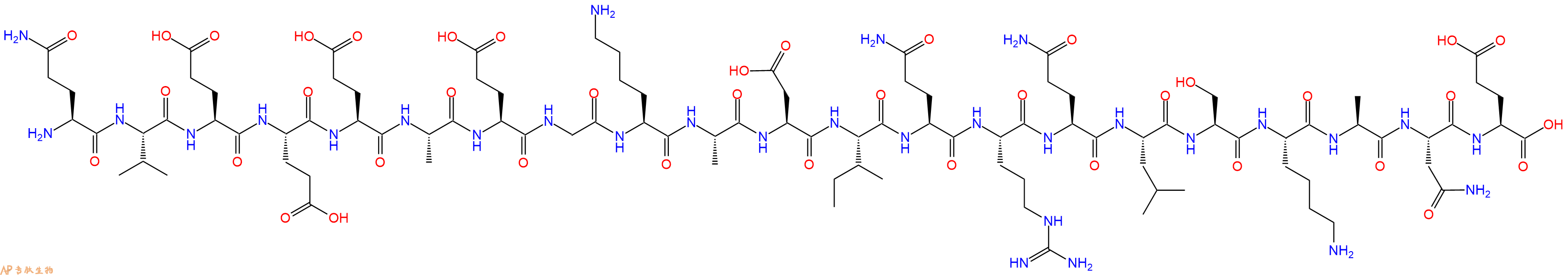 专肽生物产品H2N-Gln-Val-Glu-Glu-Glu-Ala-Glu-Gly-Lys-Ala-Asp-Ile-Gln-Arg-Gln-Leu-Ser-Lys-Ala-Asn-Glu-OH