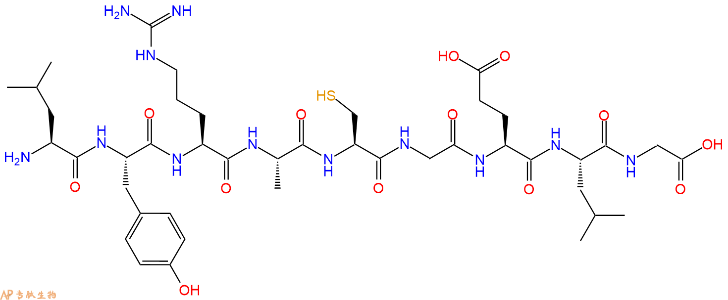 专肽生物产品H2N-Leu-Tyr-Arg-Ala-Cys-Gly-Glu-Leu-Gly-OH