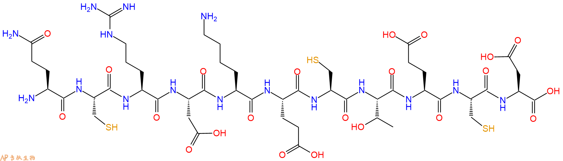 专肽生物产品H2N-Gln-Cys-Arg-Asp-Lys-Glu-Cys-Thr-Glu-Cys-Asp-OH