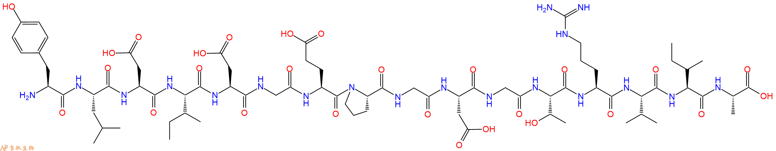 专肽生物产品H2N-Tyr-Leu-Asp-Ile-Asp-Gly-Glu-Pro-Gly-Asp-Gly-Thr-Arg-Val-Ile-Ala-OH