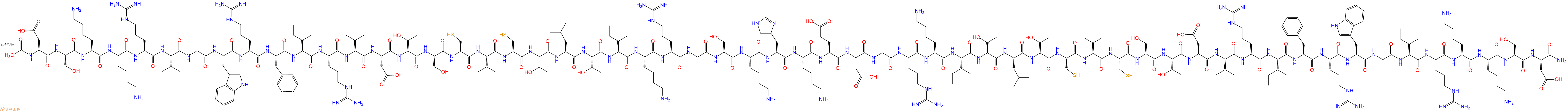 专肽生物产品Ac-Asp-Ser-Lys-Lys-Arg-Ile-Gly-Trp-Arg-Phe-Ile-Arg-Ile-Asp-Thr-Ser-Cys-Val-Cys-Thr-Leu-Thr-Ile-Lys-Arg-Gly-Ser-Lys-His-Lys-Glu-Asp-Gly-Arg-Lys-Ile-Thr-Leu-Thr-Cys-Val-Cys-Ser-Thr-Asp-Ile-Arg-Ile-Phe-Arg-Trp-Gly-Ile-Arg-Lys-Lys-Ser-Asp-CONH2