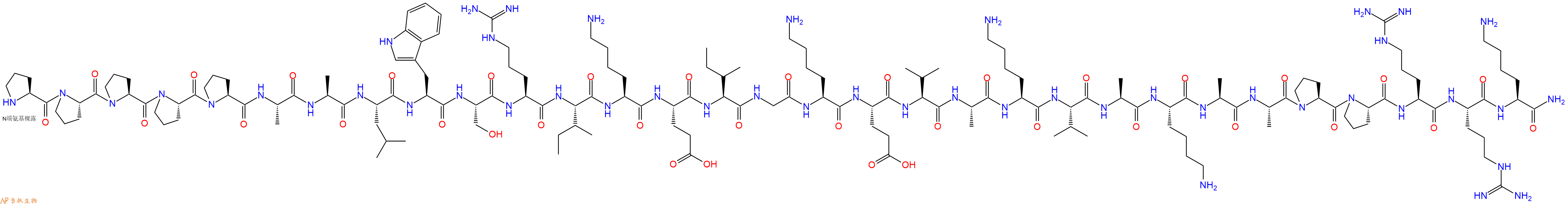 专肽生物产品H2N-Pro-Pro-Pro-Pro-Pro-Ala-Ala-Leu-Trp-Ser-Arg-Ile-Lys-Glu-Ile-Gly-Lys-Glu-Val-Ala-Lys-Val-Ala-Lys-Ala-Ala-Pro-Pro-Arg-Arg-Lys-CONH2