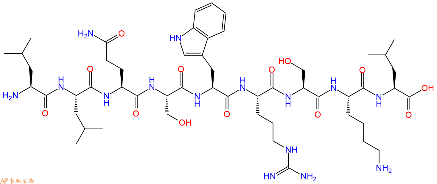 专肽生物产品H2N-Leu-Leu-Gln-Ser-Trp-Arg-Ser-Lys-Leu-OH