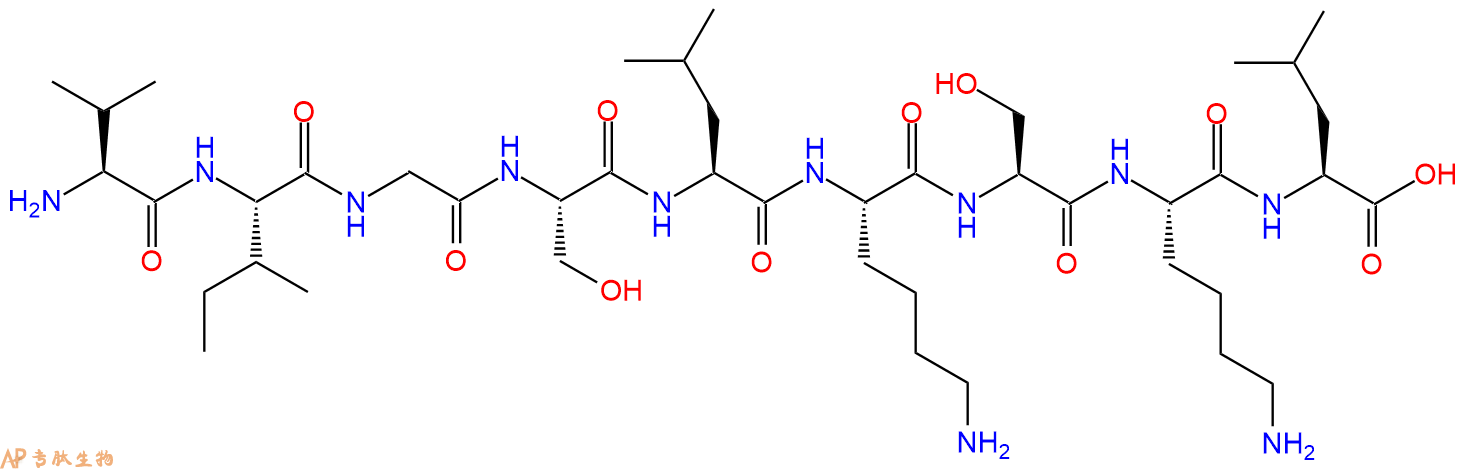 专肽生物产品H2N-Val-Ile-Gly-Ser-Leu-Lys-Ser-Lys-Leu-OH