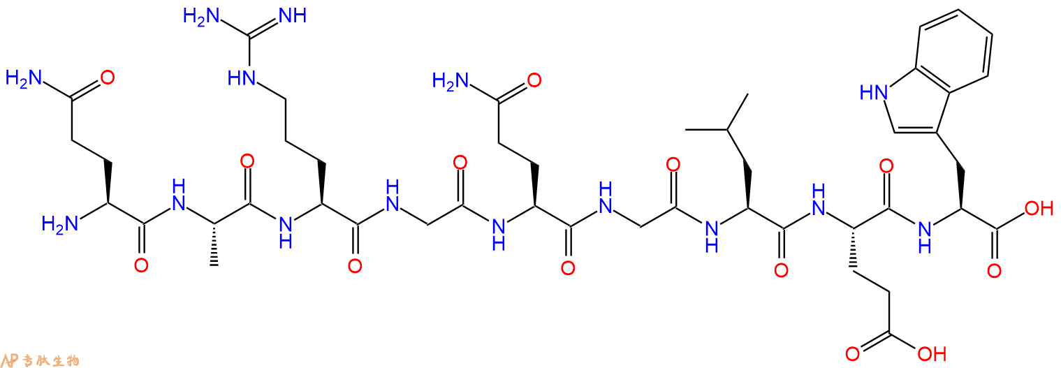 专肽生物产品H2N-Gln-Ala-Arg-Gly-Gln-Gly-Leu-Glu-Trp-OH