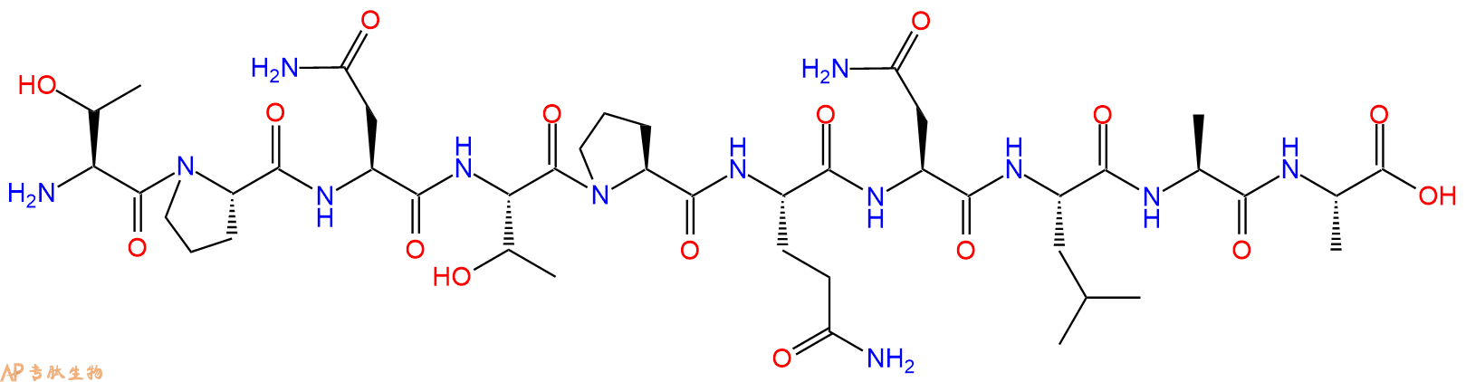 专肽生物产品H2N-Thr-Pro-Asn-Thr-Pro-Gln-Asn-Leu-Ala-Ala-OH