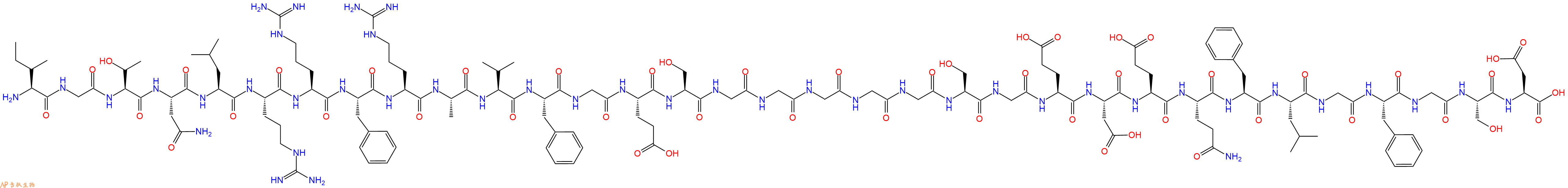 专肽生物产品H2N-Ile-Gly-Thr-Asn-Leu-Arg-Arg-Phe-Arg-Ala-Val-Phe-Gly-Glu-Ser-Gly-Gly-Gly-Gly-Gly-Ser-Gly-Glu-Asp-Glu-Gln-Phe-Leu-Gly-Phe-Gly-Ser-Asp-OH