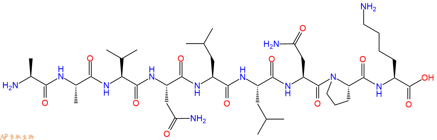 专肽生物产品H2N-Ala-Ala-Val-Asn-Leu-Leu-Asn-Pro-Lys-OH