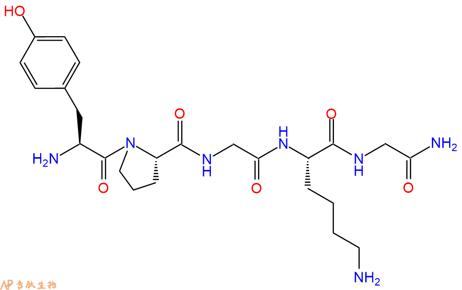 专肽生物产品H2N-Tyr-Pro-Gly-Lys-Gly-CONH2