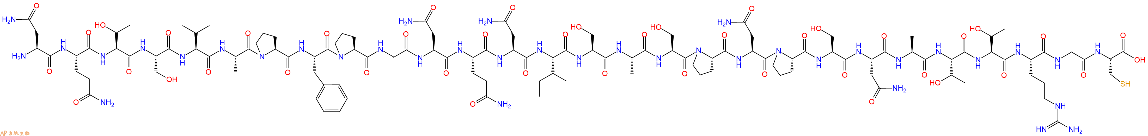专肽生物产品H2N-Asn-Gln-Thr-Ser-Val-Ala-Pro-Phe-Pro-Gly-Asn-Gln-Asn-Ile-Ser-Ala-Ser-Pro-Asn-Pro-Ser-Asn-Ala-Thr-Thr-Arg-Gly-Cys-OH