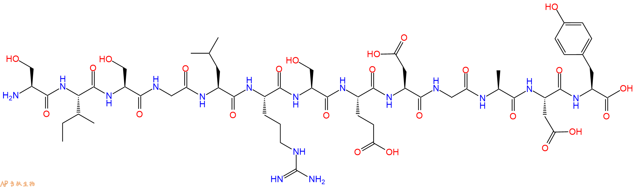 专肽生物产品H2N-Ser-Ile-Ser-Gly-Leu-Arg-Ser-Glu-Asp-Gly-Ala-Asp-Tyr-OH