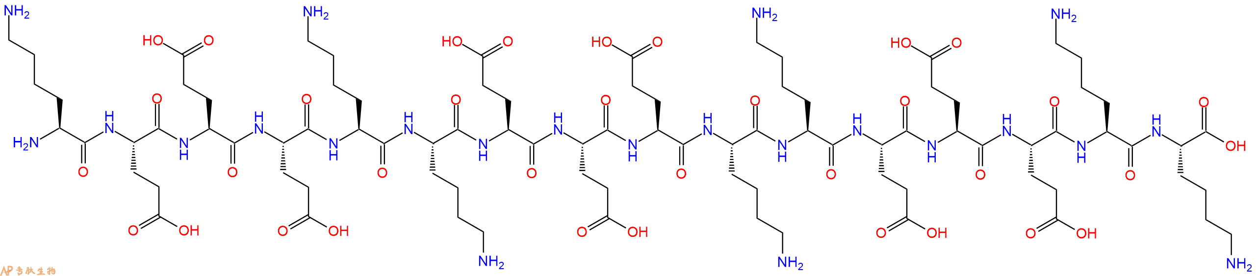 专肽生物产品H2N-Lys-Glu-Glu-Glu-Lys-Lys-Glu-Glu-Glu-Lys-Lys-Glu-Glu-Glu-Lys-Lys-OH