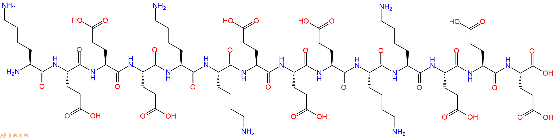 专肽生物产品H2N-Lys-Glu-Glu-Glu-Lys-Lys-Glu-Glu-Glu-Lys-Lys-Glu-Glu-Glu-OH