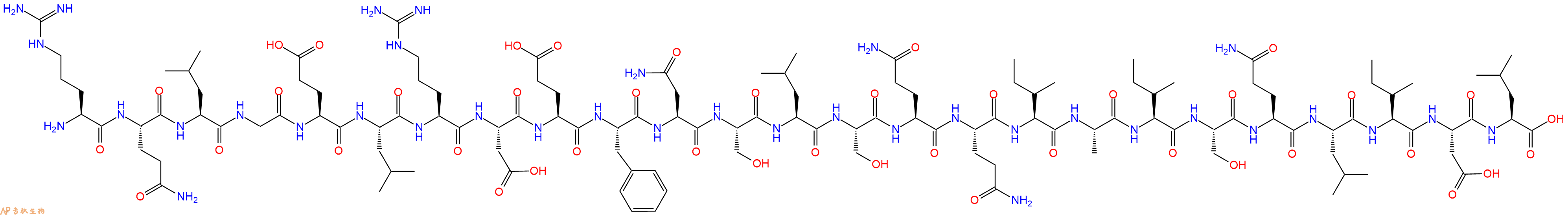 专肽生物产品H2N-Arg-Gln-Leu-Gly-Glu-Leu-Arg-Asp-Glu-Phe-Asn-Ser-Leu-Ser-Gln-Gln-Ile-Ala-Ile-Ser-Gln-Leu-Ile-Asp-Leu-OH