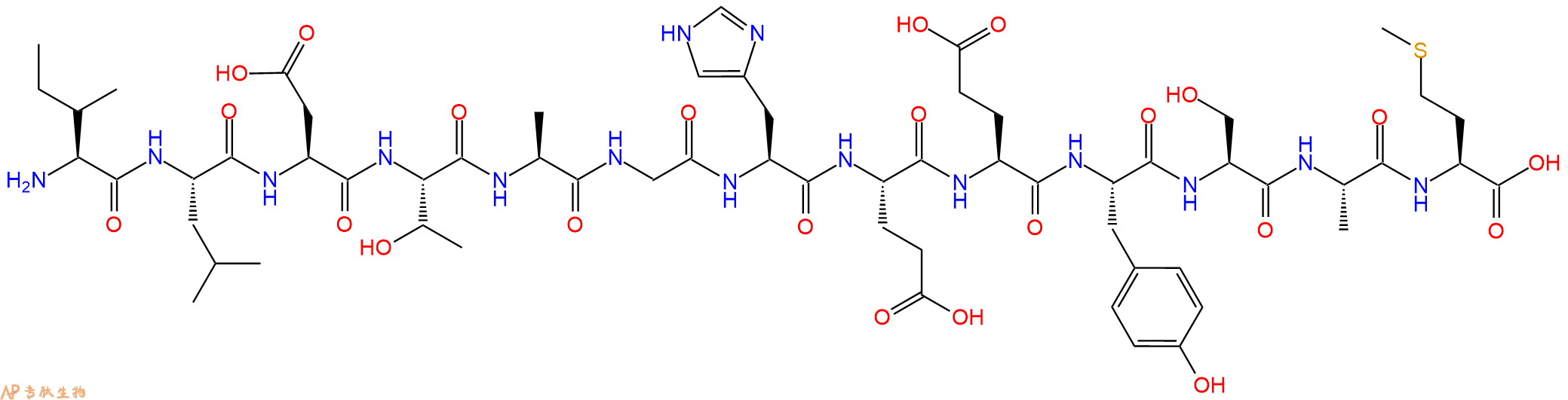 专肽生物产品H2N-Ile-Leu-Asp-Thr-Ala-Gly-His-Glu-Glu-Tyr-Ser-Ala-Met-OH