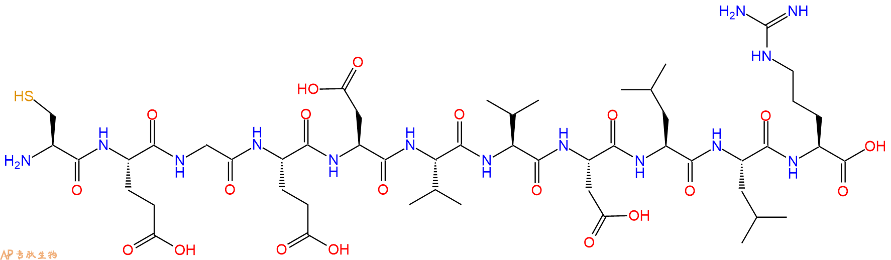 专肽生物产品H2N-Cys-Glu-Gly-Glu-Asp-Val-Val-Asp-Leu-Leu-Arg-OH