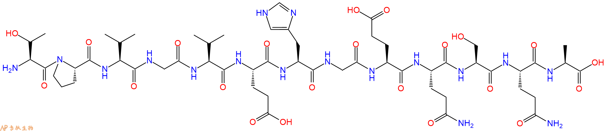 专肽生物产品H2N-Thr-Pro-Val-Gly-Val-Glu-His-Gly-Glu-Gln-Ser-Gln-Ala-OH