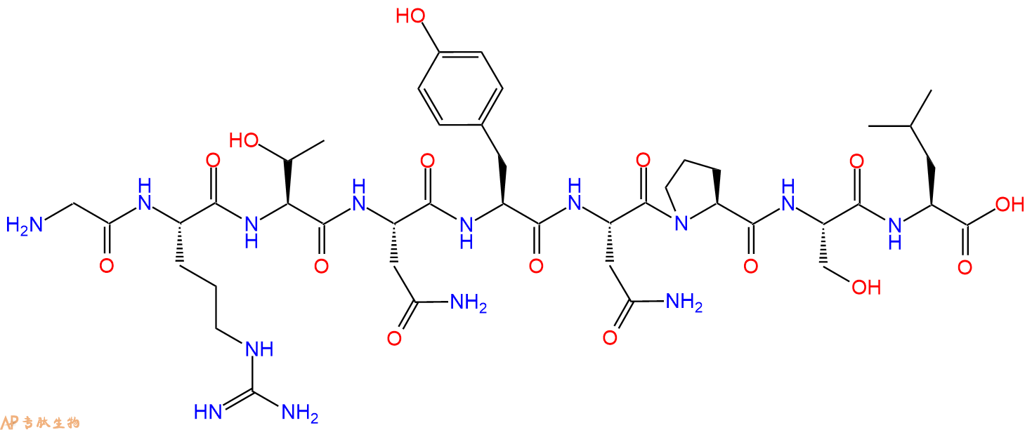 专肽生物产品H2N-Gly-Arg-Thr-Asn-Tyr-Asn-Pro-Ser-Leu-OH