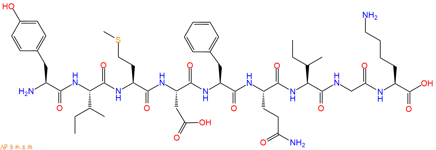 专肽生物产品H2N-Tyr-Ile-Met-Asp-Phe-Gln-Ile-Gly-Lys-OH