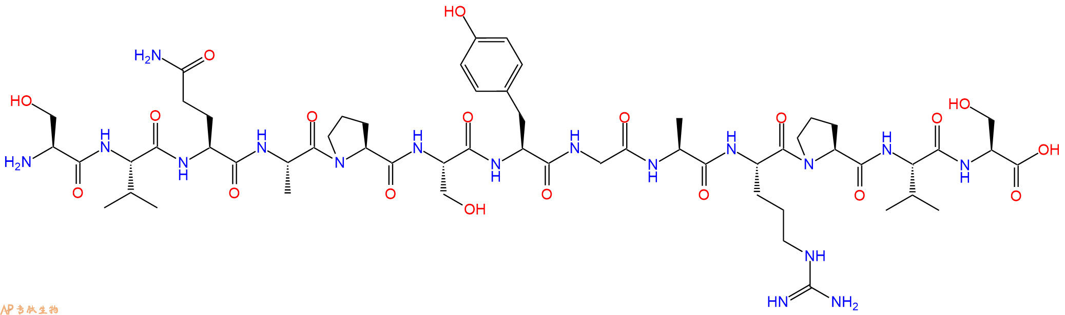 专肽生物产品H2N-Ser-Val-Gln-Ala-Pro-Ser-Tyr-Gly-Ala-Arg-Pro-Val-Ser-OH