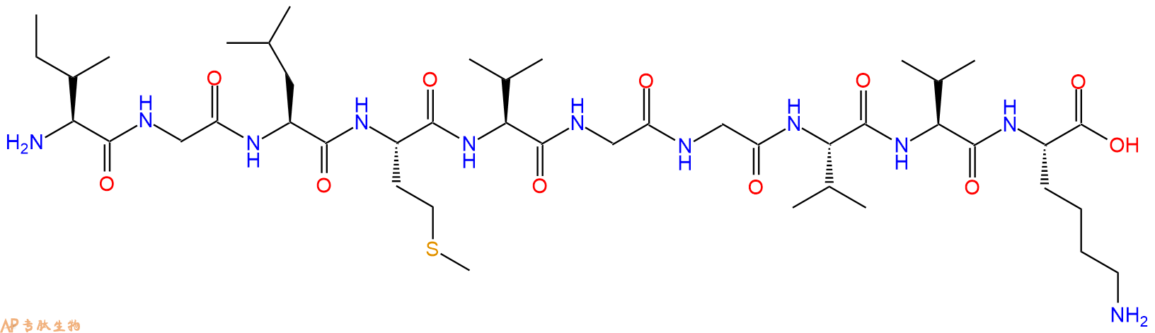 专肽生物产品H2N-Ile-Gly-Leu-Met-Val-Gly-Gly-Val-Val-Lys-OH