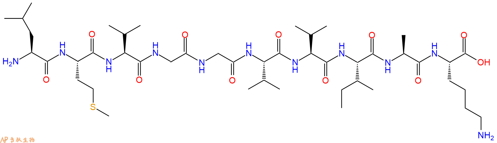 专肽生物产品H2N-Leu-Met-Val-Gly-Gly-Val-Val-Ile-Ala-Lys-OH
