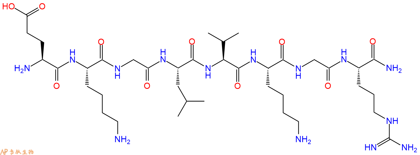 专肽生物产品H2N-Glu-Lys-Gly-Leu-Val-Lys-Gly-Arg-CONH2