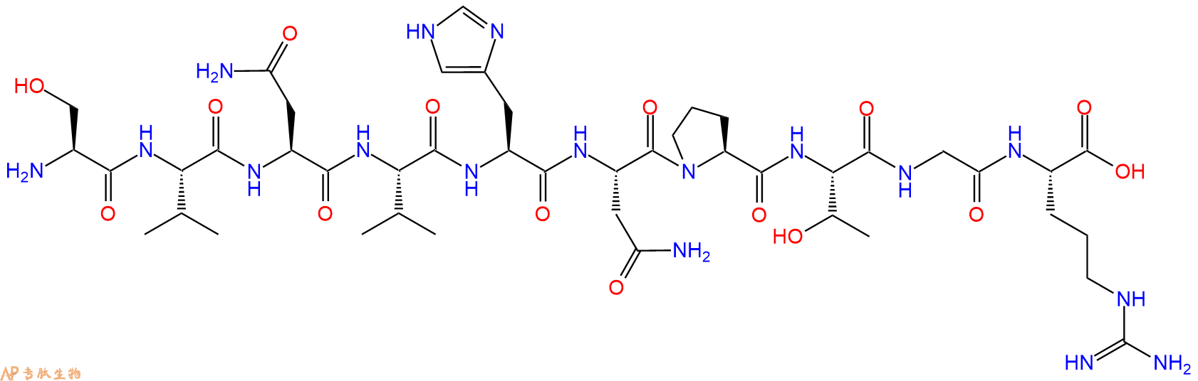 专肽生物产品H2N-Ser-Val-Asn-Val-His-Asn-Pro-Thr-Gly-Arg-OH