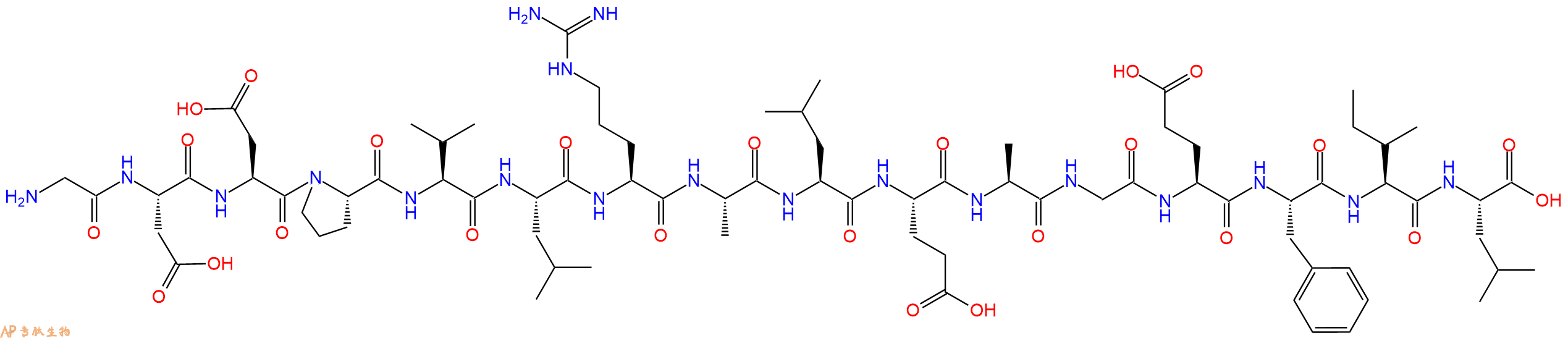 专肽生物产品H2N-Gly-Asp-Asp-Pro-Val-Leu-Arg-Ala-Leu-Glu-Ala-Gly-Glu-Phe-Ile-Leu-OH