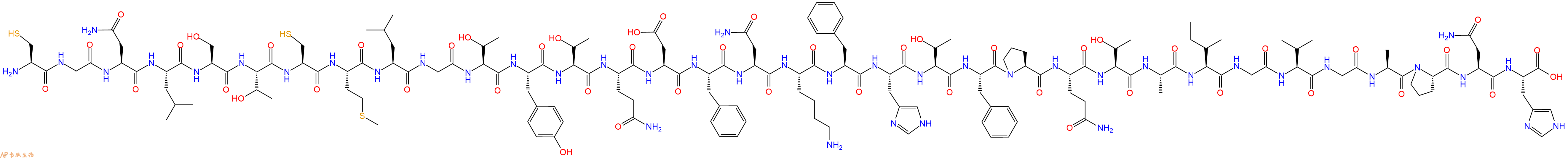 专肽生物产品H2N-Cys-Gly-Asn-Leu-Ser-Thr-Cys-Met-Leu-Gly-Thr-Tyr-Thr-Gln-Asp-Phe-Asn-Lys-Phe-His-Thr-Phe-Pro-Gln-Thr-Ala-Ile-Gly-Val-Gly-Ala-Pro-Asn-His-OH