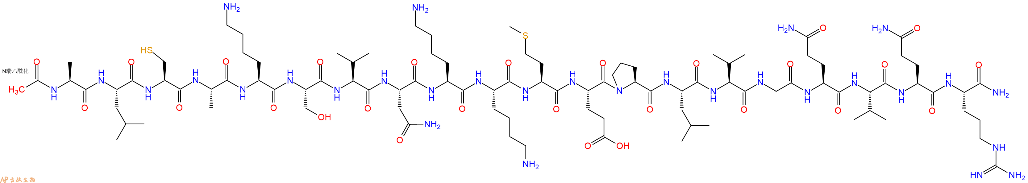 专肽生物产品Ac-Ala-Leu-Cys-Ala-Lys-Ser-Val-Asn-Lys-Lys-Met-Glu-Pro-Leu-Val-Gly-Gln-Val-Gln-Arg-CONH2