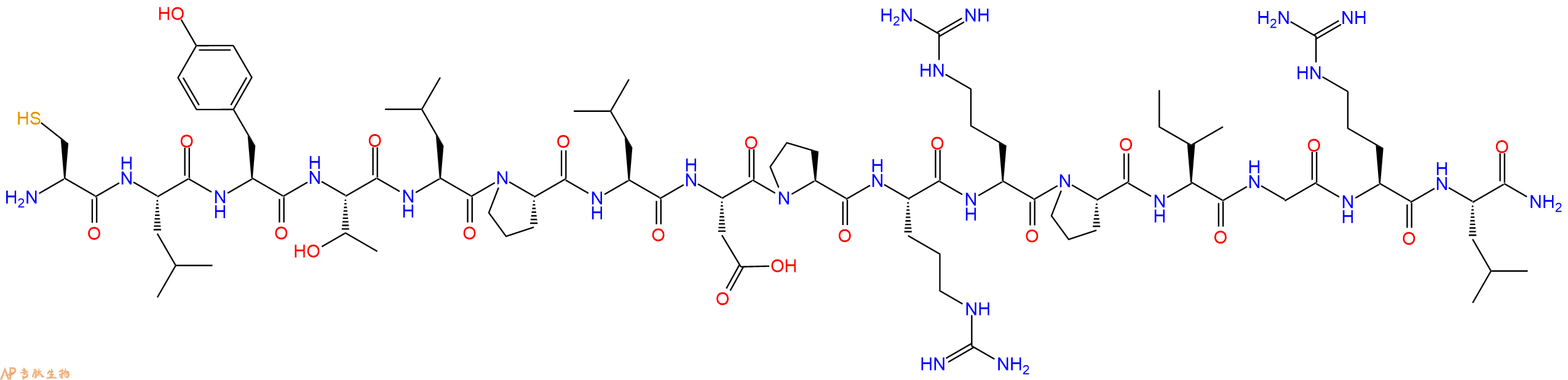 专肽生物产品H2N-Cys-Leu-Tyr-Thr-Leu-Pro-Leu-Asp-Pro-Arg-Arg-Pro-Ile-Gly-Arg-Leu-CONH2