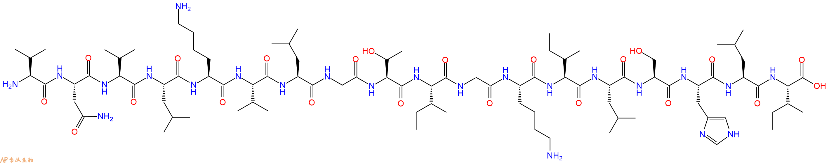 专肽生物产品H2N-Val-Asn-Val-Leu-Lys-Val-Leu-Gly-Thr-Ile-Gly-Lys-Ile-Leu-Ser-His-Leu-Ile-OH