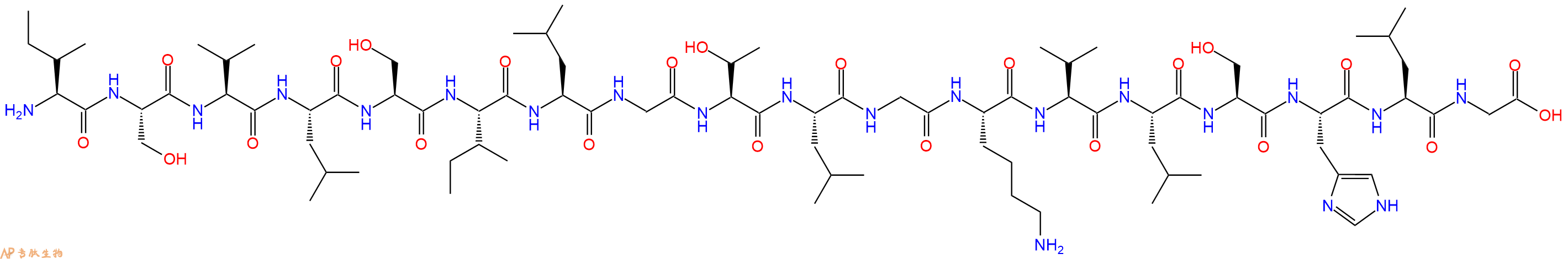 专肽生物产品H2N-Ile-Ser-Val-Leu-Ser-Ile-Leu-Gly-Thr-Leu-Gly-Lys-Val-Leu-Ser-His-Leu-Gly-OH