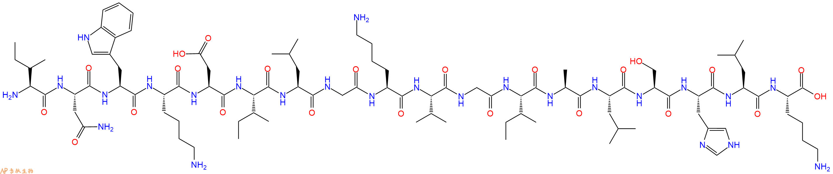 专肽生物产品H2N-Ile-Asn-Trp-Lys-Asp-Ile-Leu-Gly-Lys-Val-Gly-Ile-Ala-Leu-Ser-His-Leu-Lys-OH