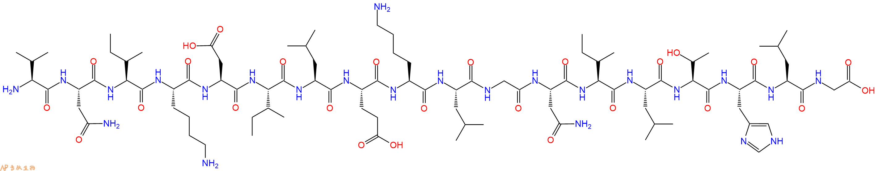 专肽生物产品H2N-Val-Asn-Ile-Lys-Asp-Ile-Leu-Glu-Lys-Leu-Gly-Asn-Ile-Leu-Thr-His-Leu-Gly-OH