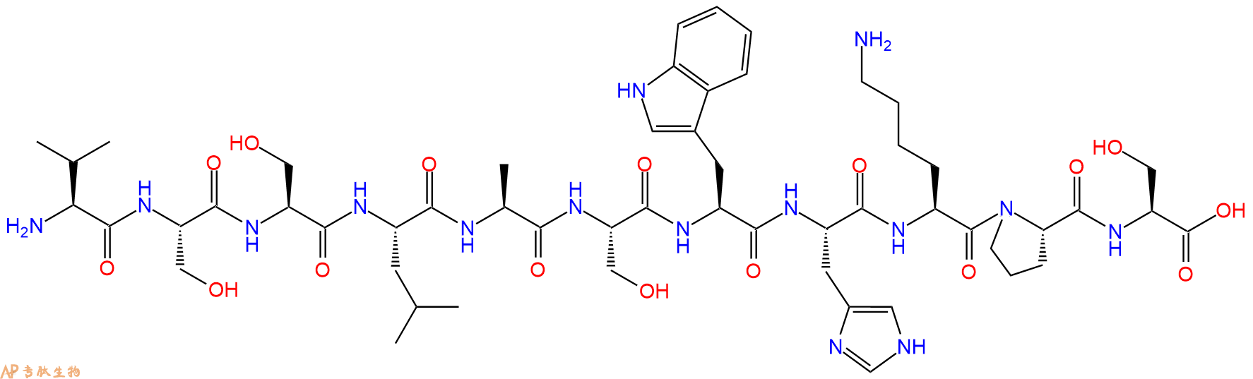 专肽生物产品H2N-Val-Ser-Ser-Leu-Ala-Ser-Trp-His-Lys-Pro-Ser-OH