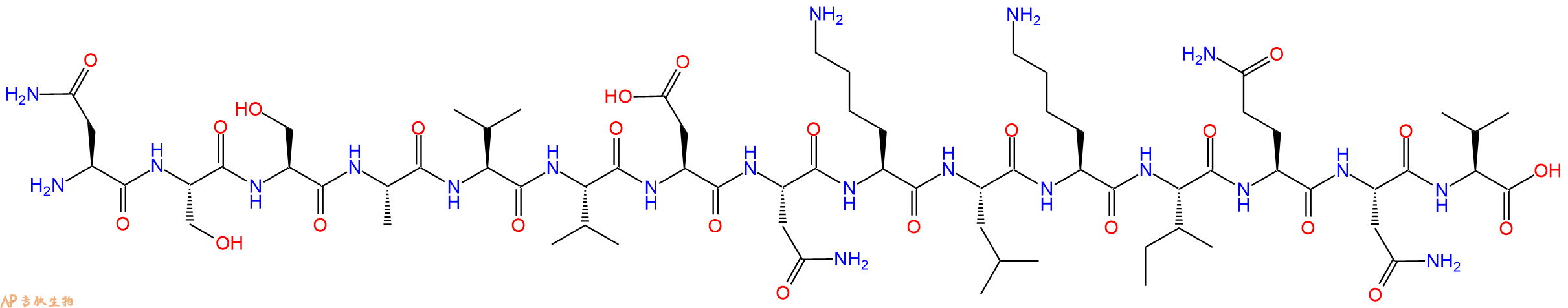 专肽生物产品H2N-Asn-Ser-Ser-Ala-Val-Val-Asp-Asn-Lys-Leu-Lys-Ile-Gln-Asn-Val-OH