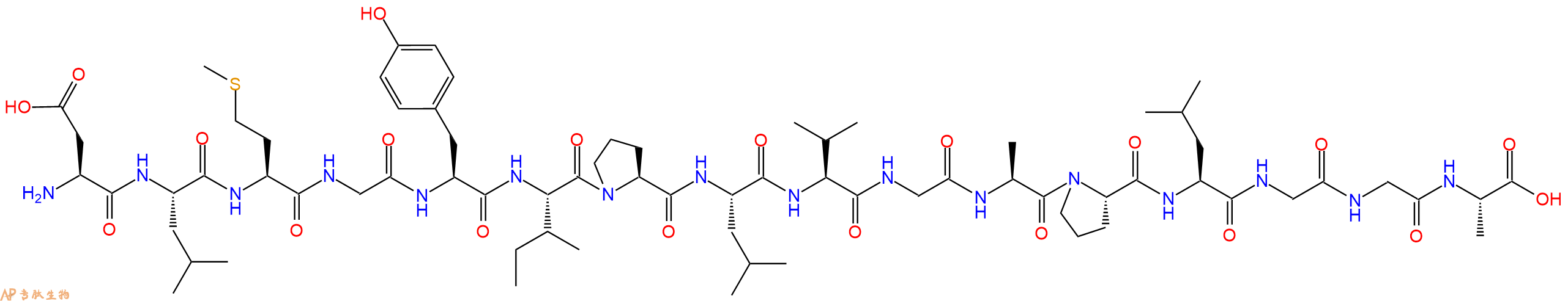 专肽生物产品H2N-Asp-Leu-Met-Gly-Tyr-Ile-Pro-Leu-Val-Gly-Ala-Pro-Leu-Gly-Gly-Ala-OH